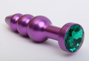 Пробка металл фигурная елочка фиолетовая с зеленым стразом 11,2х2,9см 47433-6MM