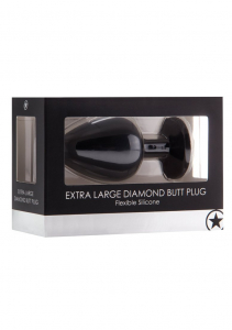 Анальная пробка OUCH! Extra Large Diamond Butt Plug Black SH-OU183BLK