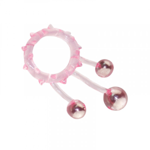 Кольцо с 3 утежеляющими шариками розовое Ball Banger Cock Ring 32004-pinkHW