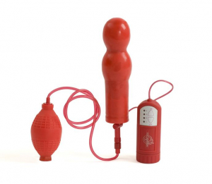 Анальная пробка с грушей и вибрацией красный Pleasure Master Inflatable 1181-02BXDJ