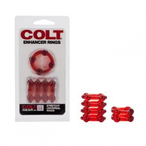 Набор эрекционных колец красного цвета Colt Enhancer Rings Rd 6775-11CDSE