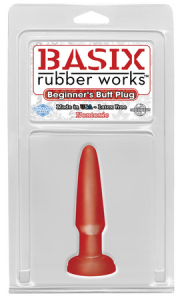 Анальная пробка Basix Rubber Beginners Red 426715PD