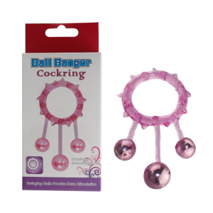 Кольцо с 3 утежеляющими шариками фиолетовое Ball Banger Cock Ring 32004-purpleHW