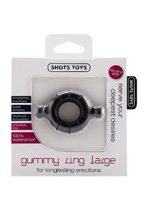 Эрекционное кольцо Gummy Ring Large Black SH-SHT374BLK