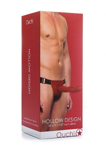 Страпон Hollow Curved Red Ouch! SH-OU084RED