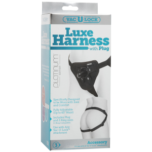 Трусики Luxe Harness Black с насадкой 1090-10BXDJ