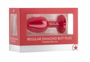 Анальная пробка OUCH! Regular Diamond Butt Plug Red SH-OU181RED