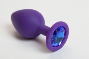 Пробка силиконовая фиолетовая с голубым кристаллом 8,2 х 3,5 47101-MM