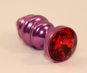 Пробка металл 7,3х2,9см фигурная фиолетовая красный страз 47429-2MM
