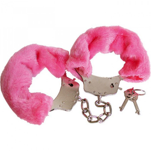 Металлические наручники с мехом Luv Bonds Pink 96291PINK