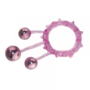 Кольцо с 3 утежеляющими шариками фиолетовое Ball Banger Cock Ring 32004-purpleHW