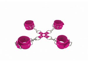 Комплект для бондажа Hand And Legcuffs Pink SH-OU050PNK