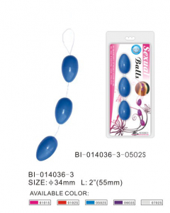 Анальные шарики голубые BI-014036-3Blue