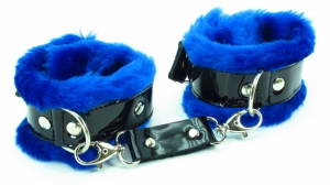 Синие наручники с мехом BDSM Light 710003ars