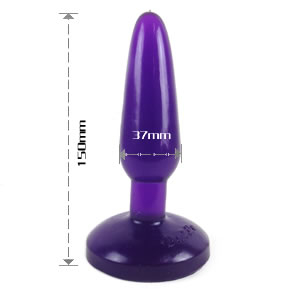 Анальная пробка с присоской 3,7 см purple BI-017001