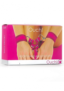 Комплект для бондажа Velcro hand and leg cuffs Pink SH-OU052PNK