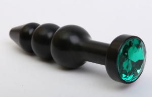 Пробка металл фигурная елочка черная с зеленым стразом 11,2х2,9см 47432-6MM