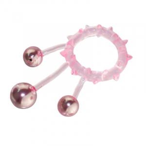 Кольцо с 3 утежеляющими шариками розовое Ball Banger Cock Ring 32004-pinkHW