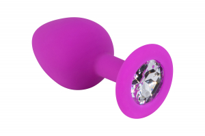 Фиолетовая силиконовая пробка с прозрачным кристаллом M 3308-02