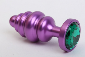 Пробка металл 7,3х2,9см фигурная фиолетовая зеленый страз 47429-6MM