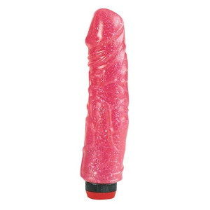 Розовый вибратор с блестками Hot Pink Devil Dick 8
