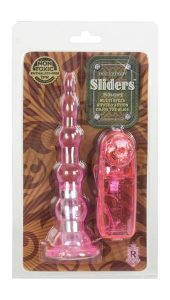 Анальная елочка с вибрацией короткая розовая Sliders Short 7504-01CDDJ