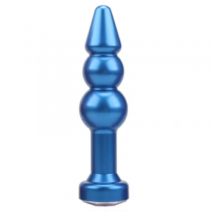 Пробка металл фигурная елочка синяя с голубым стразом 11,2х2,9см 47430-1MM