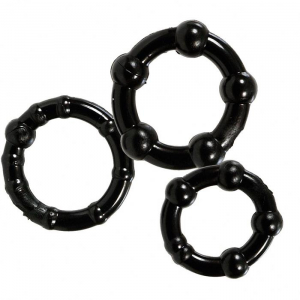 Три эрекционных кольца разного диаметра STAY HARD Black 4693