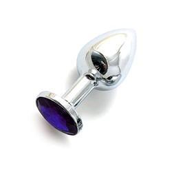Анальная пробка с кристаллом Small Silver Purple SSilPur