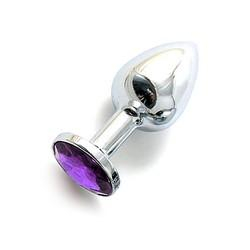 Анальная пробка с кристаллом Small Silver Baby Purple SSilBPur