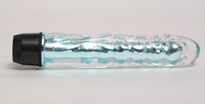 Вибратор прозрачный голубой с дополнительными пупырышками 17х3,5см 47486-MM