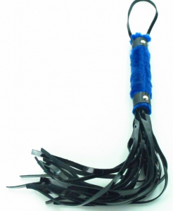 Плеть из лака с синим мехом BDSM Light 740006ars