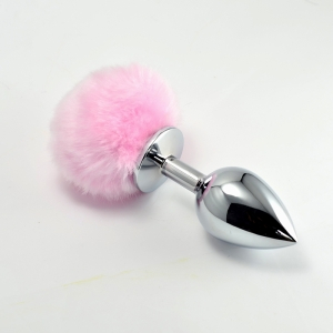 Пробка металлическая c розовым хвостом Задорный Кролик размер S 47151-MM