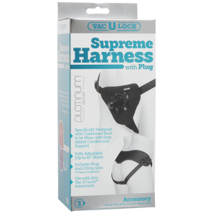 Трусики Supreme Harness Black с насадкой 1090-11BXDJ