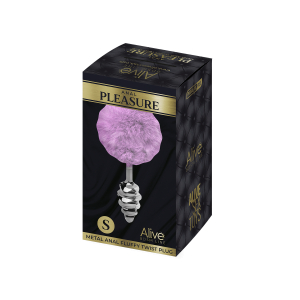 Анальная пробка Metal Anal Fluffly Twist Plug S Purple 70390AL