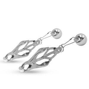 Зажимы на Соски Easytoys TJapanese Clover Clamps With Weights ET629SIL