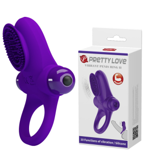 Эрекционное кольцо с вибростимуляцией клитора Pretty love BI-210205-1