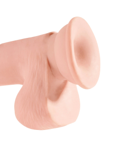 Фаллоимитатор с подвижной мошонкой King Cock Plus 7.5