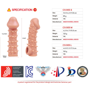 Насадка на пенис Cock Sleeve телесная с шипами KOKOS CS-005-S