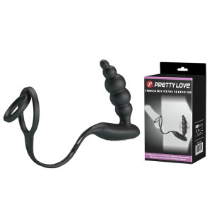 Эрекционное Виброкольцо с Анальным Стимулятором Pretty Love Vibration Penis Sleeve III BI-210200