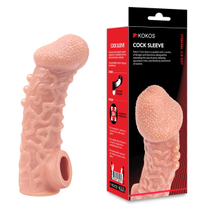 Насадка на пенис Cock Sleeve телесная рельефная KOKOS CS-007-S