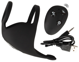 Эрекционное кольцо с шариковым массажёром с пультом 555193ON