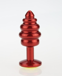 Пробка металл 7,3х2,9см фигурная красная голубой страз 47426-1MM