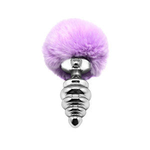 Анальная пробка Metal Anal Fluffly Twist Plug L Purple 70398AL