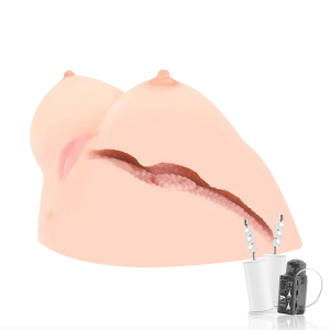 Мастурбатор Juliana Breast грудь-вагина-анус с вибрацией телесный TPR KOKOS M01-002-01V