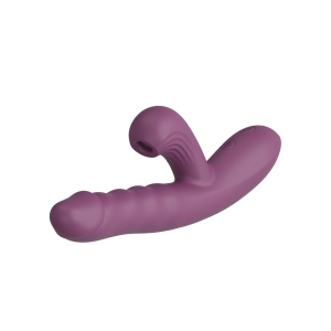 Силиконовый вибратор с эффектом фрикций Purple SW3028