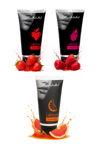 Сет съедобных лубрикантов JUJU: клубника, малина, грейпфрут, 3х50ml 707JU
