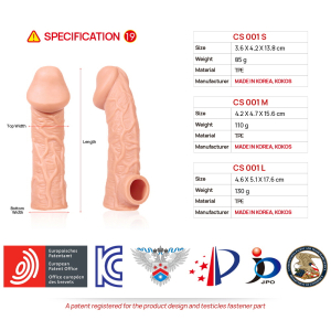 Насадка реалистик Cock Sleeve телесная TPE KOKOS CS-001-L