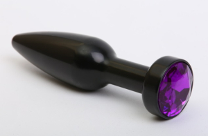 Пробка металл черная с фиолетовым стразом 11,2х2,9см 47416-5MM