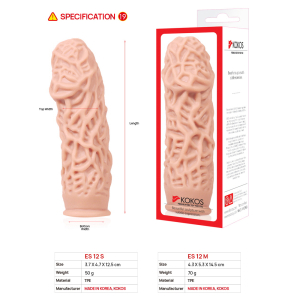 Насадка Extreme Sleeve ES.012 рельефная TPR размер M KOKOS ES-012-M